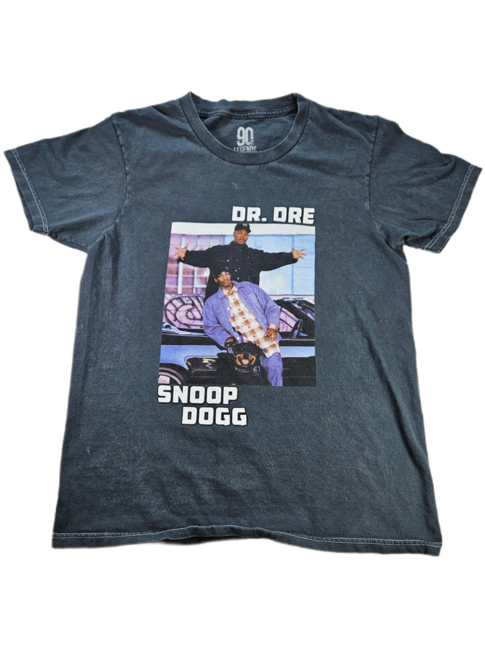 90s LEGENDS T-Shirt Men's Faded Black M Dr. Dre Snoop Dogg Graphic Cotton